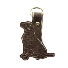 Load image into Gallery viewer, Labrador keyfob in brown faux leather
