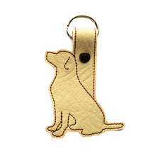 Load image into Gallery viewer, Labrador keyfob in cream faux leather
