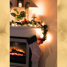 Load image into Gallery viewer, Merry Christmas stocking hanging over a fireplace
