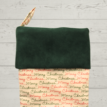 Load image into Gallery viewer, Merry Christmas stocking with a green cuff
