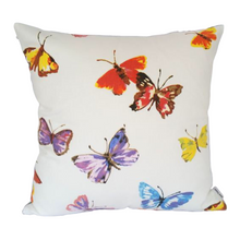 Load image into Gallery viewer, Multi coloured butterflies cushion
