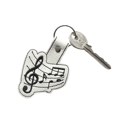 Musical notes keyfob with key