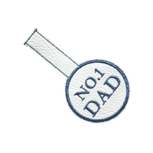 No. 1 Dad keyfob cut out ready for finishing with metal hardware