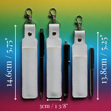 Load image into Gallery viewer, Pen holder keyfobs with size dimensions
