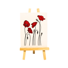 Load image into Gallery viewer, Poppies embroidered art
