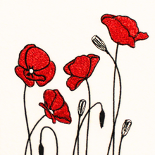 Load image into Gallery viewer, Close up of poppies embroidery
