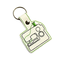 Load image into Gallery viewer, Sewing machine keyfob with green thread
