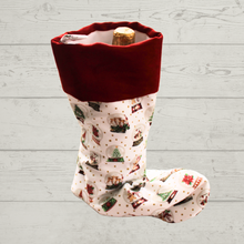 Load image into Gallery viewer, Snowglobe Christmas stocking champagne bottle gift bag

