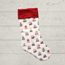 Load image into Gallery viewer, Snow globe Christmas stocking
