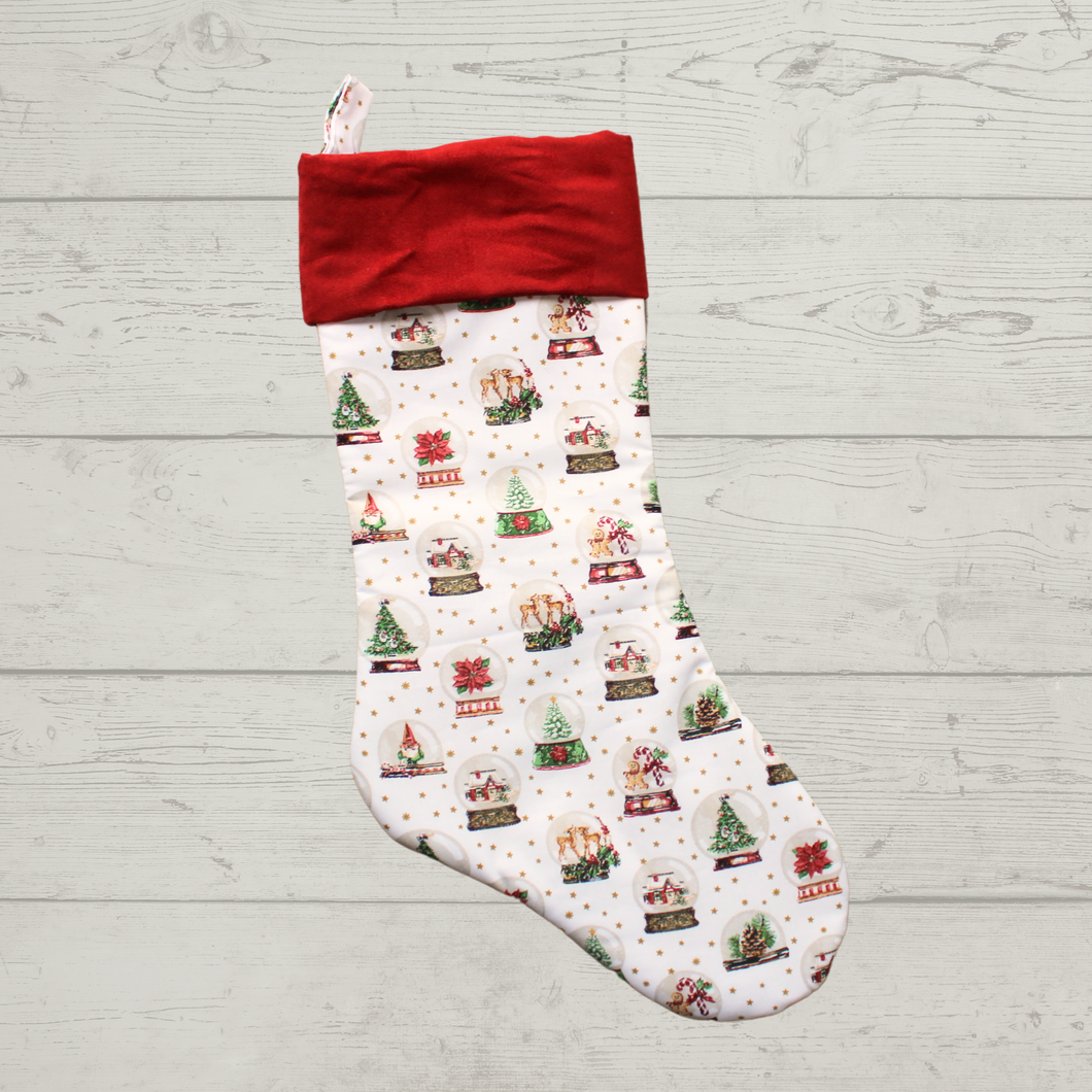 Snow globe Christmas stocking