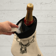 Load image into Gallery viewer, Stag Christmas Stocking champagne gift bag
