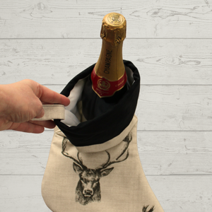 Stag Christmas Stocking champagne gift bag