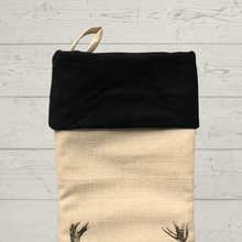 Load image into Gallery viewer, Stag Christmas Stocking with black cuff
