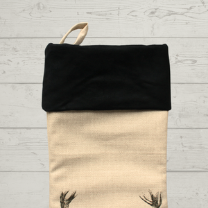 Stag Christmas Stocking with black cuff