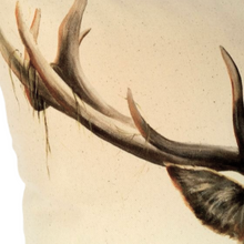 Load image into Gallery viewer, Stag cushion close up of antlers
