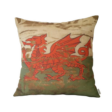 Load image into Gallery viewer, Stonewashed Welsh Dragon cushion
