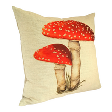 Load image into Gallery viewer, Toadstool cushion viewed from the left side

