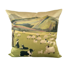 Load image into Gallery viewer, Welsh Hillside sheep farmer cushion
