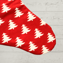 Load image into Gallery viewer, White Christmas tree stocking fabric
