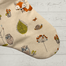 Load image into Gallery viewer, Woodland animals Christmas stocking fabric
