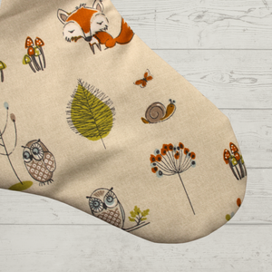 Woodland animals Christmas stocking fabric