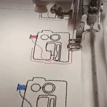 Load and play video in Gallery viewer, Video of a sewing machine keyfob being stitched
