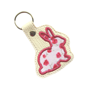 Bunny keyfob pink floral