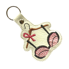 Load image into Gallery viewer, CANCER RIBBON BRA KEY FOB
