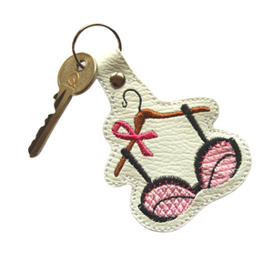 CANCER RIBBON BRA KEY FOB