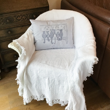 Load image into Gallery viewer, Cats on a Branch cushion on a chair
