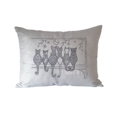Load image into Gallery viewer, Cats on a Branch cushion
