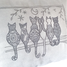 Load image into Gallery viewer, Cats on a Branch  embroidery close up
