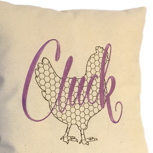 Cluck Cushion close up