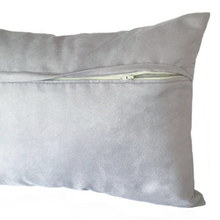 Load image into Gallery viewer, Cushion reverse in silver grey with zip opening
