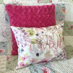 Cwtch Cushion Pastel pink on sofa
