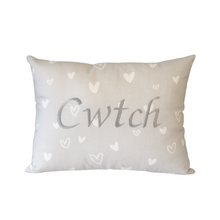 Load image into Gallery viewer, Cwtch Cushion silver hearts

