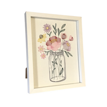 Load image into Gallery viewer, Embroidered Floral Bouquet Artwork left view
