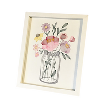 Load image into Gallery viewer, Embroidered Floral Bouquet Artwork right view
