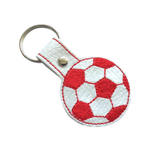 Load image into Gallery viewer, Football keyfob in red and white
