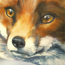 Load image into Gallery viewer, Fox Cushion close up of face
