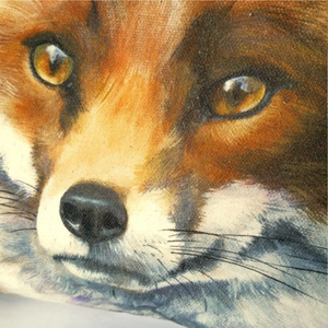 Fox Cushion close up of face