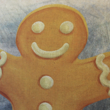 Load image into Gallery viewer, Gingerbread Man Cushion closeup face
