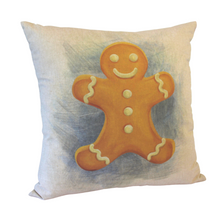 Load image into Gallery viewer, Gingerbread Man Cushion left view
