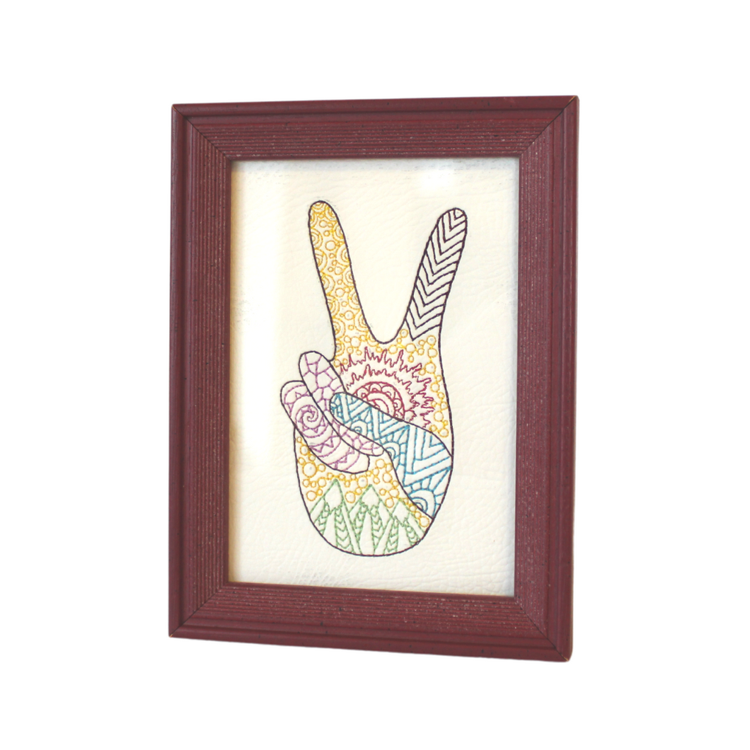 HIPPIE PEACE FRAMED EMBROIDERY