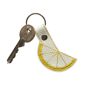 Lemon slice keyfob with key