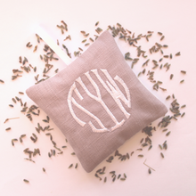 Load image into Gallery viewer, Monogram lavender bag with lavender seeds
