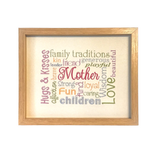 Load image into Gallery viewer, Mother Embroidered Word Art in frame
