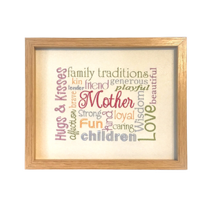 Mother Embroidered Word Art in frame