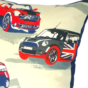 Motor Rally Mini cushion close up