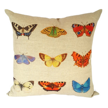 Load image into Gallery viewer, Multi butterfly cushion with nine butterflies
